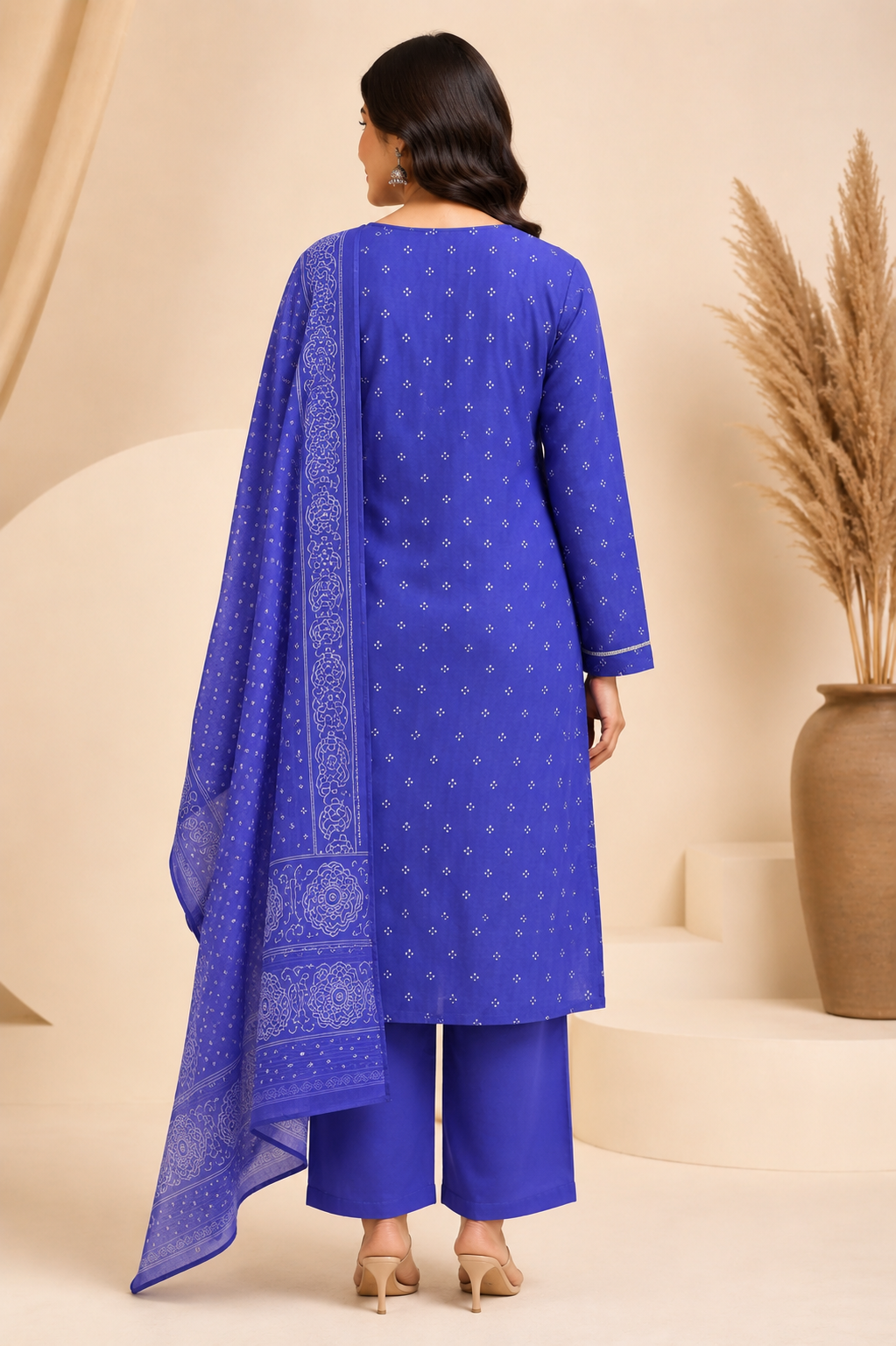 Printed Women’s Kurta Set – Floral 3-Piece Set