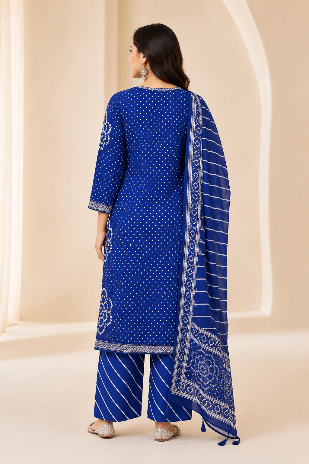 Printed Women's Short Kurti – V-Neck Detail