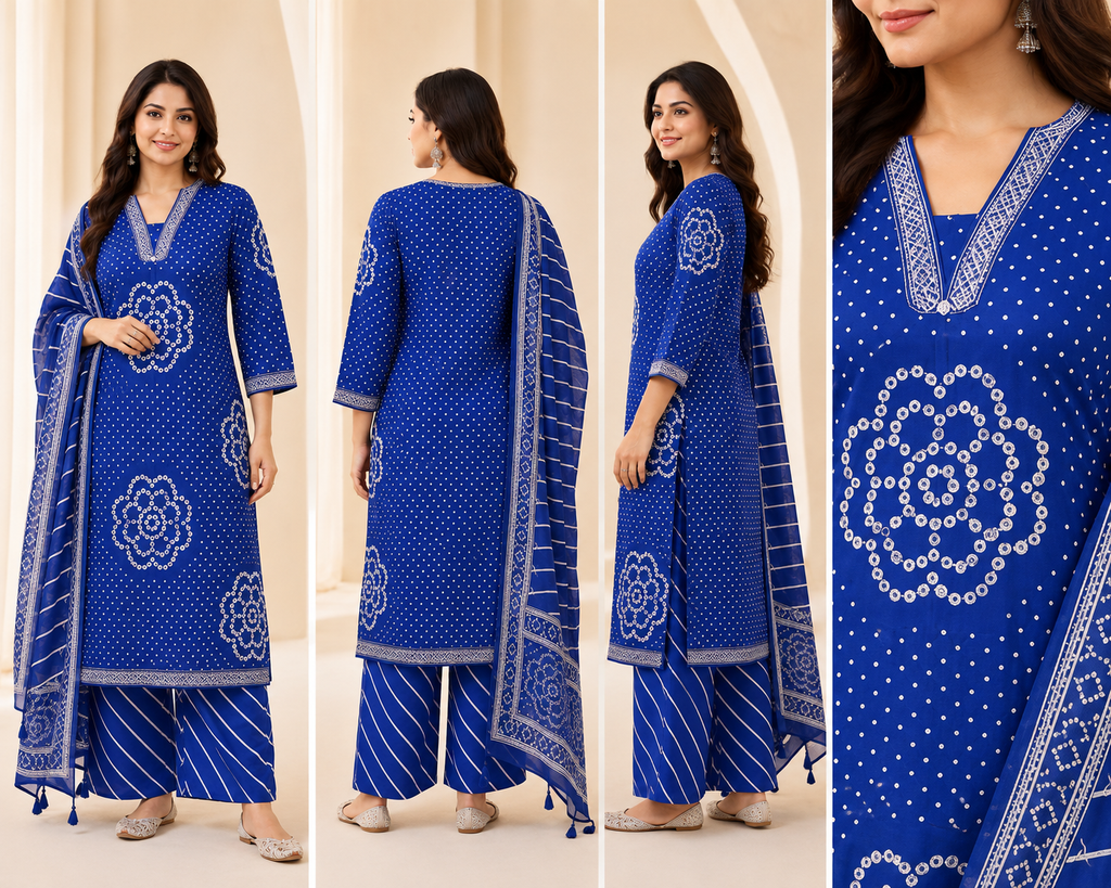 Printed Women's Short Kurti – V-Neck Detail