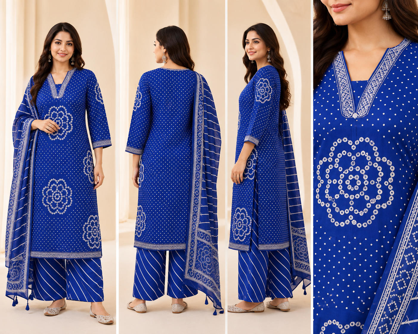 Printed Women's Short Kurti – V-Neck Detail