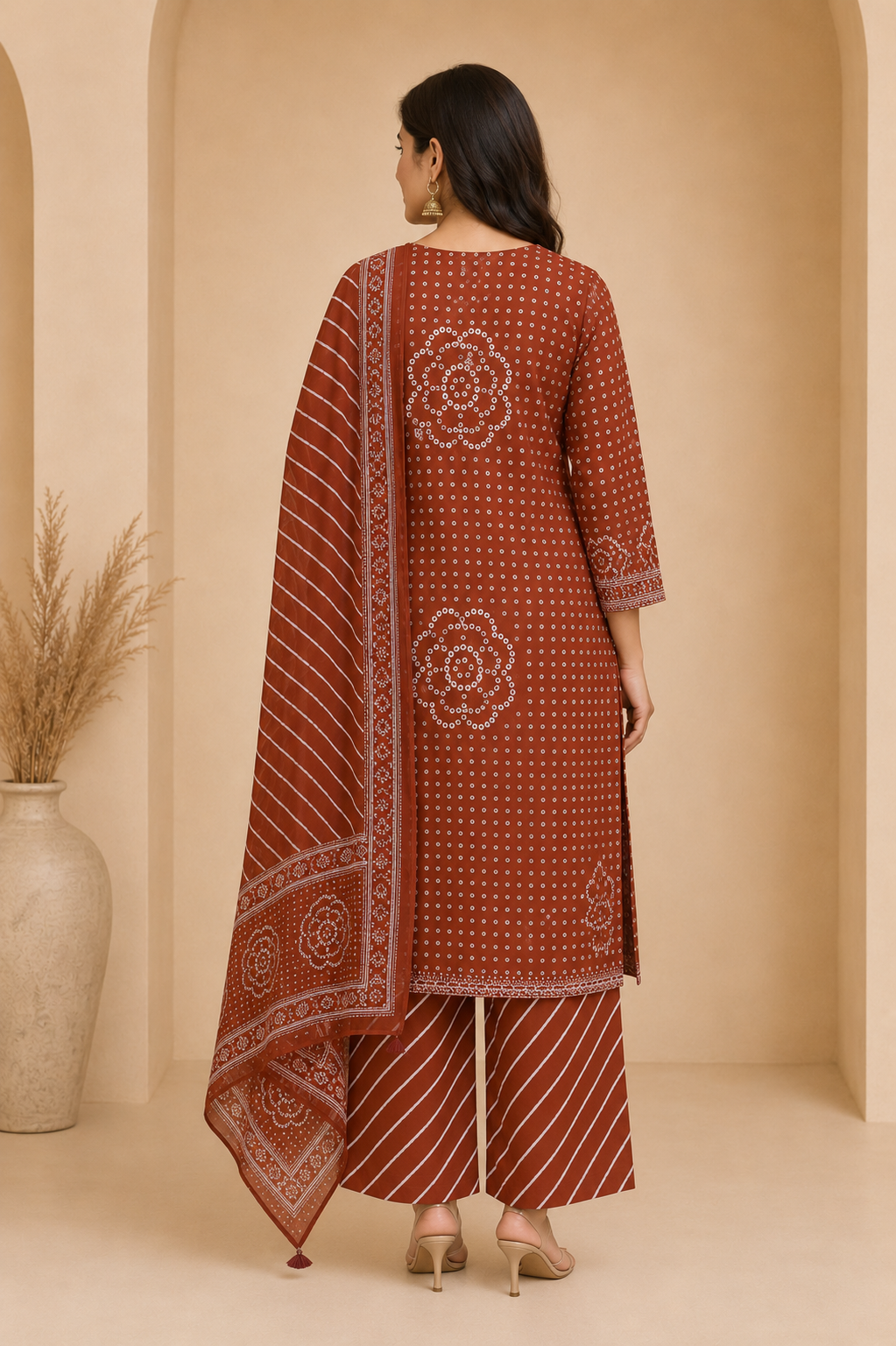 Printed Women's Short Kurti – V-Neck Detail