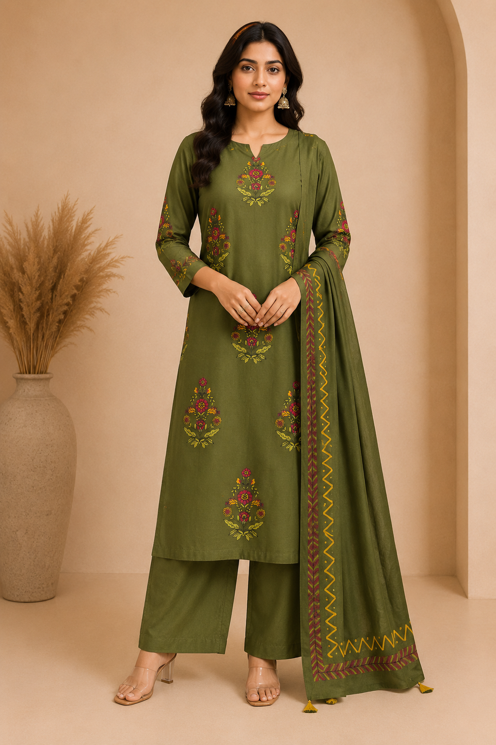 Floral Printed Women's Short Kurti – Straight Fit
