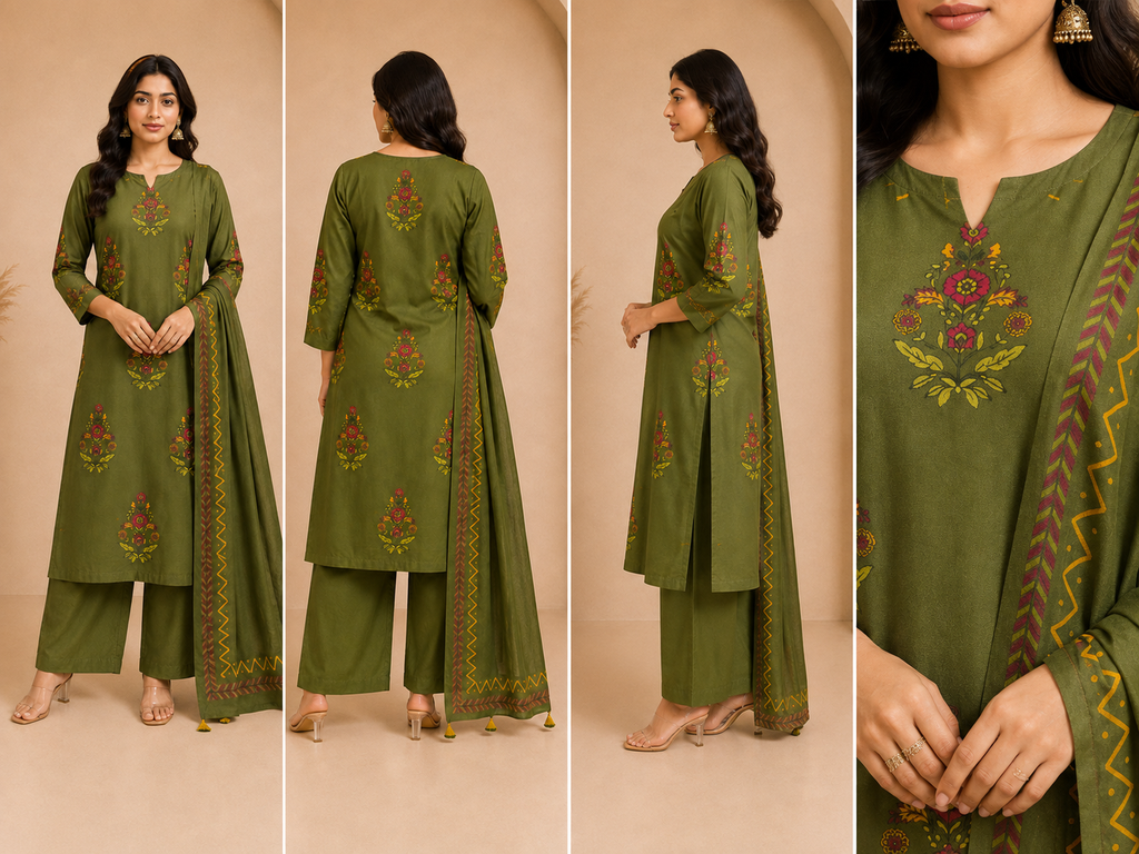 Floral Printed Women's Short Kurti – Straight Fit