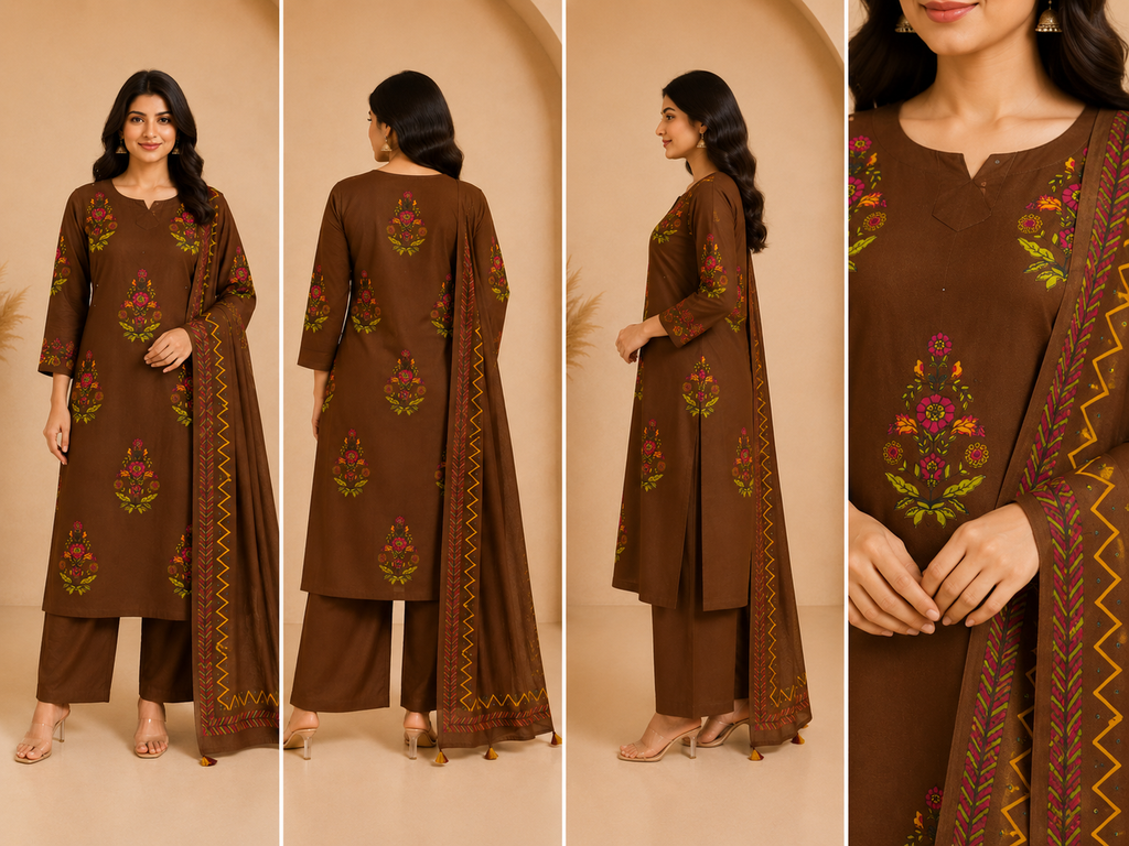 Floral Printed Women's Short Kurti – Straight Fit