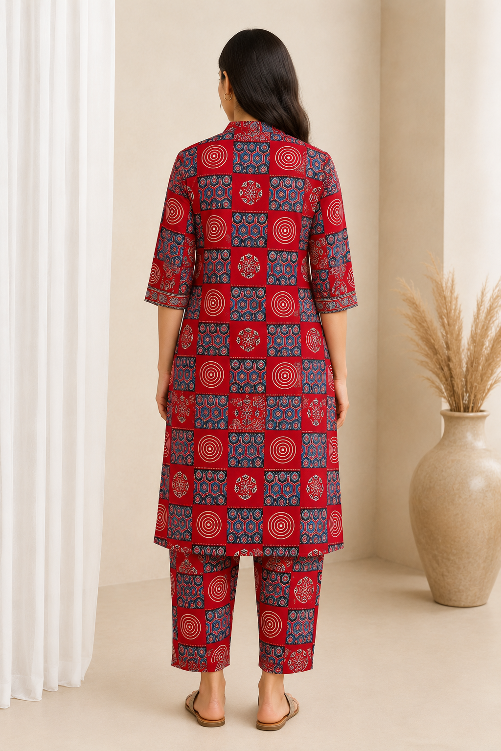 Printed Women's Short Kurti – 3/4 Sleeve
