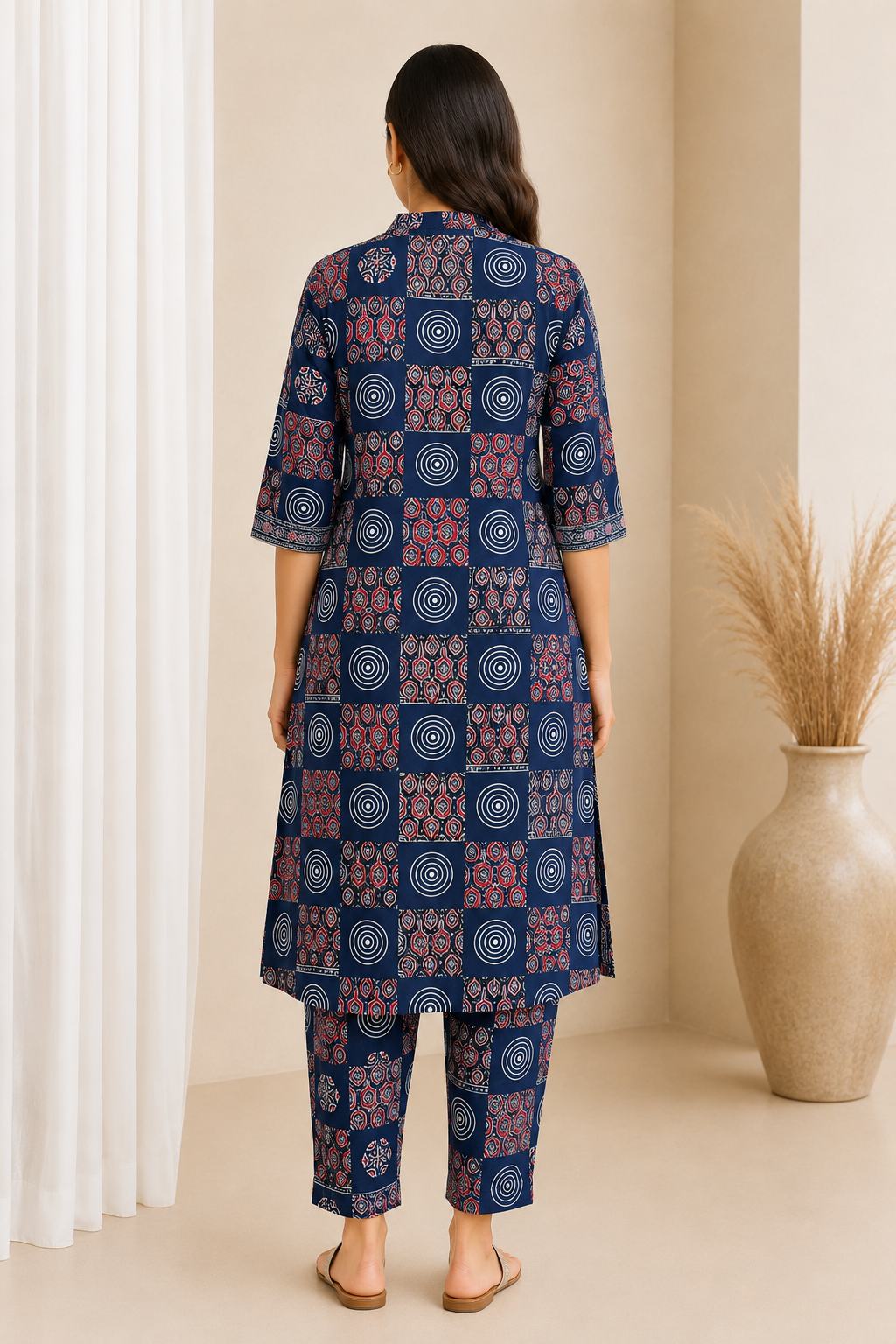 Printed Women's Short Kurti – 3/4 Sleeve