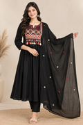 Embroidered Women's Anarkali Kurta Set with Dupatta