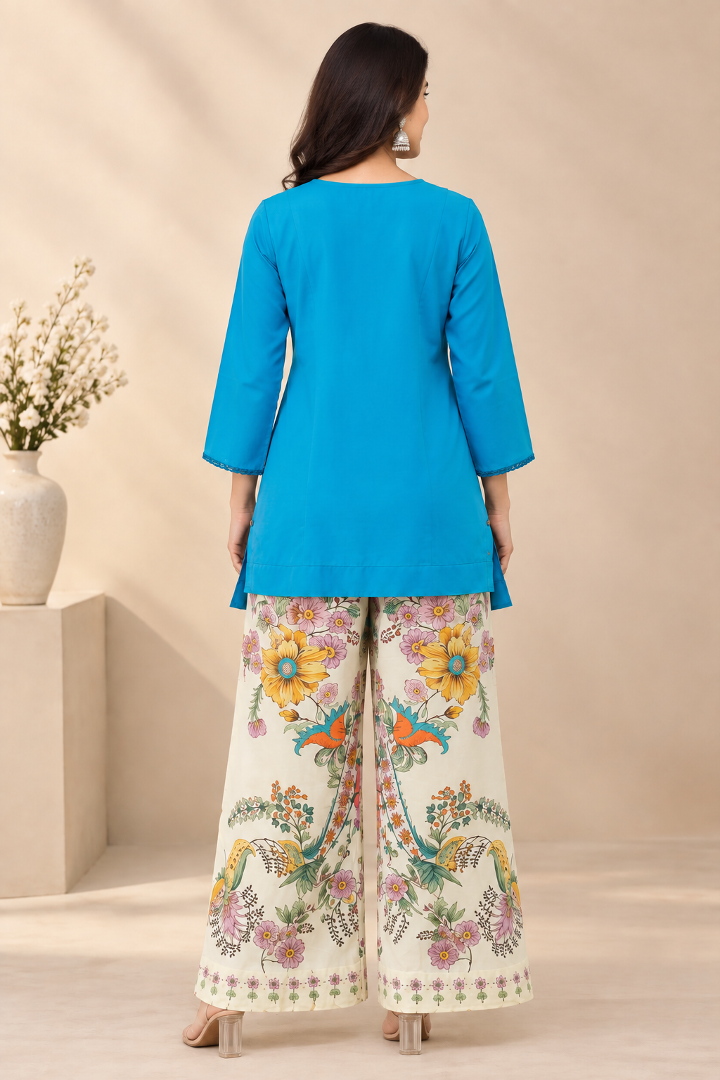 Mirror Work Women's Short Kurti – Tassel Detail