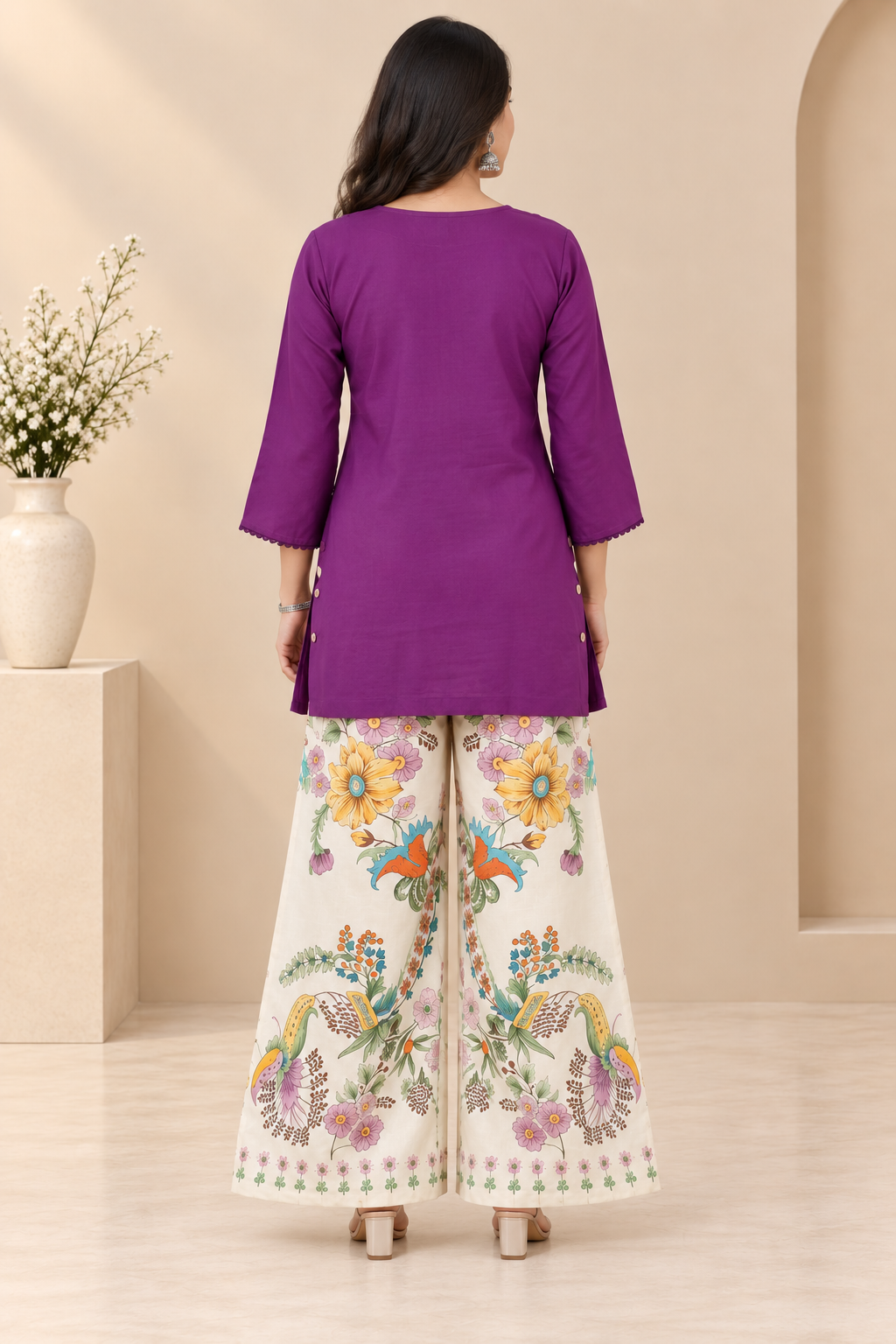 Mirror Work Women's Short Kurti – Tassel Detail