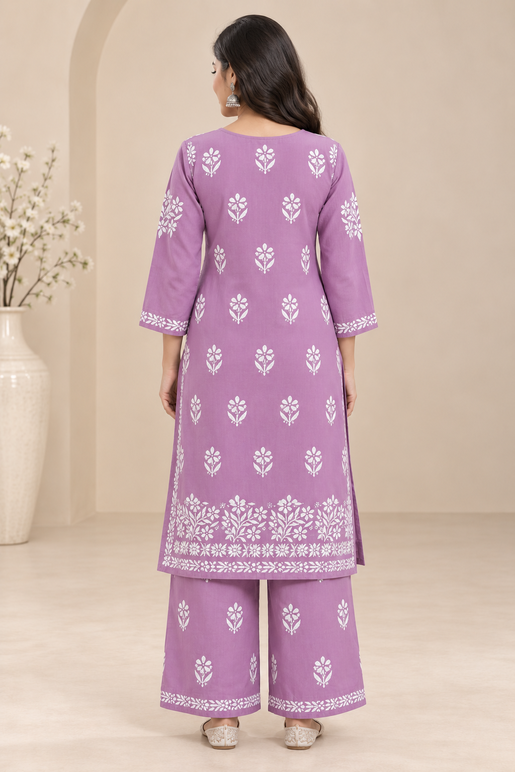 Embroidered Women’s Kurta Palazzo Set