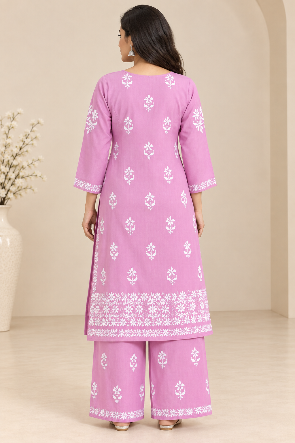 Embroidered Women’s Kurta Palazzo Set
