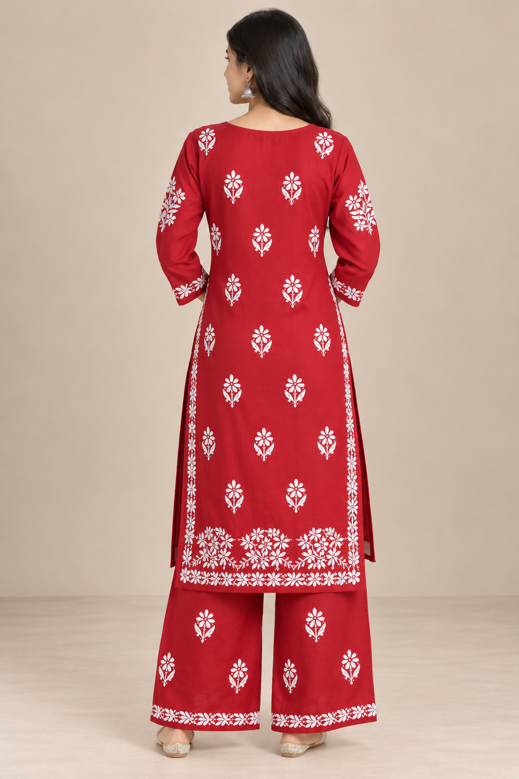 Embroidered Women’s Kurta Palazzo Set