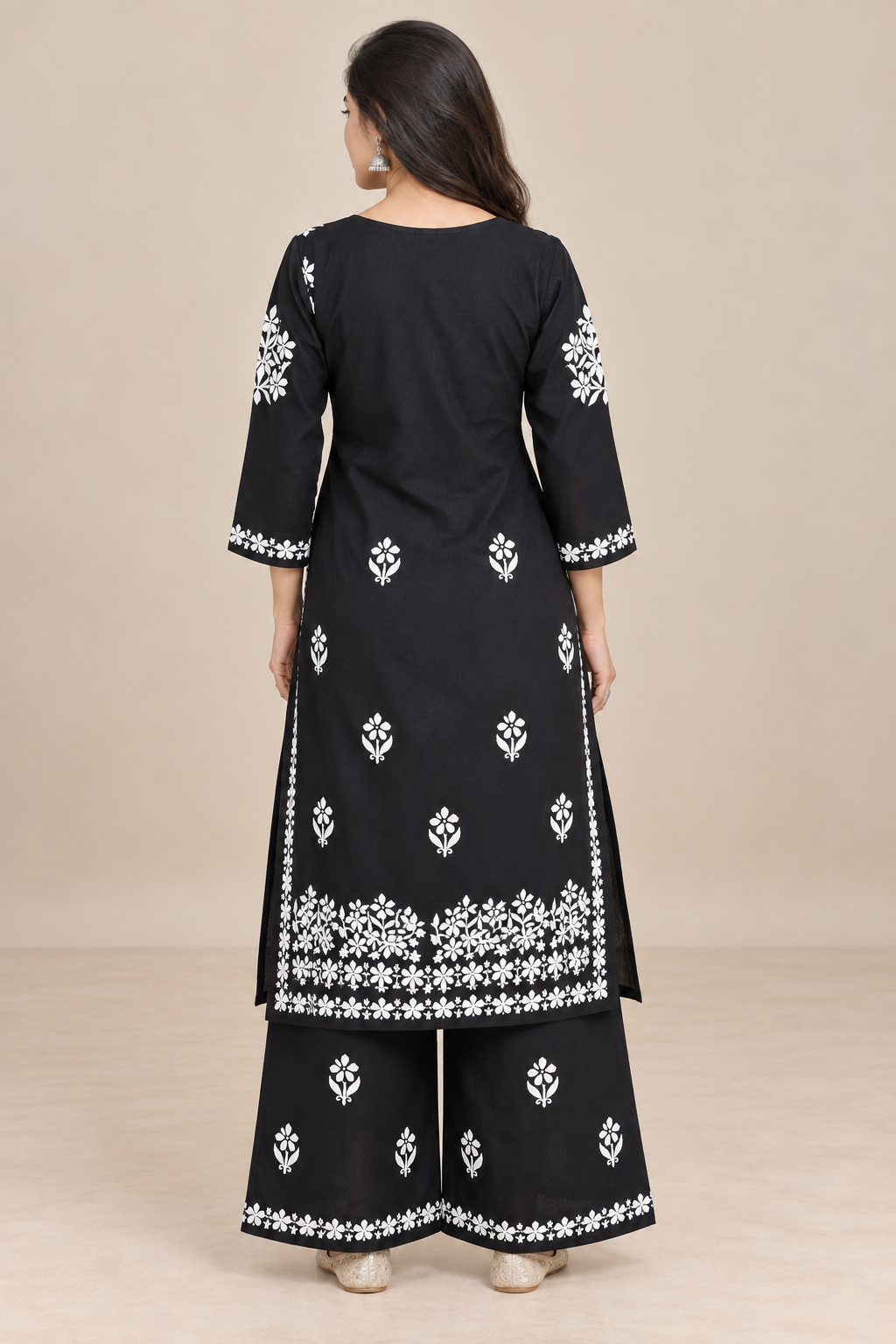 Embroidered Women’s Kurta Palazzo Set