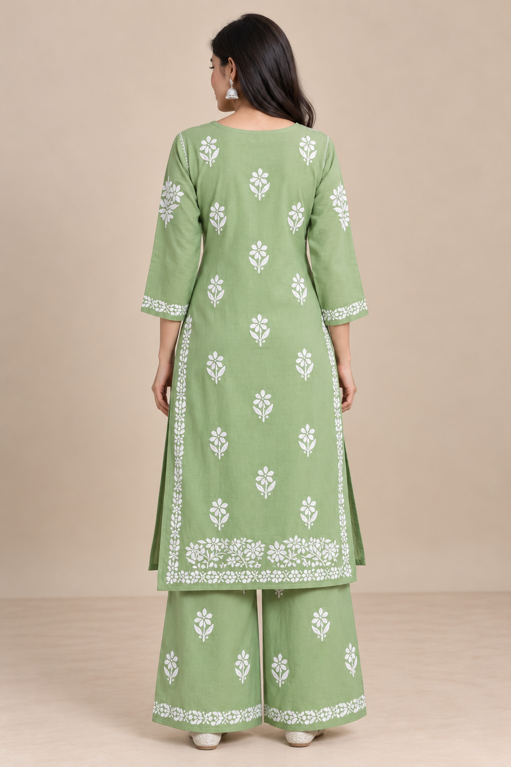 Embroidered Women’s Kurta Palazzo Set