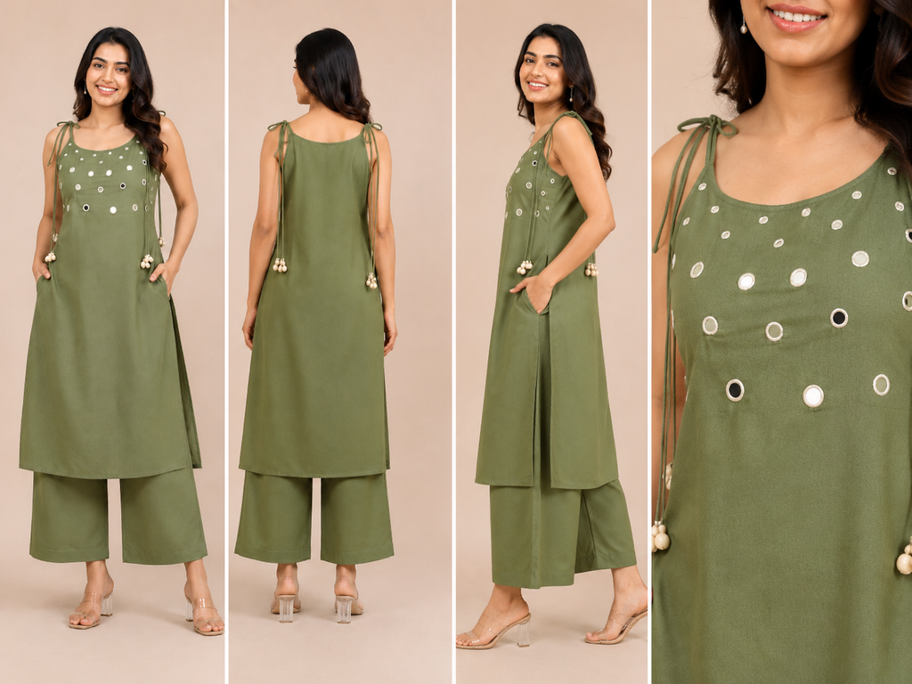 Printed Women's Short Kurti – Sleeveless Style