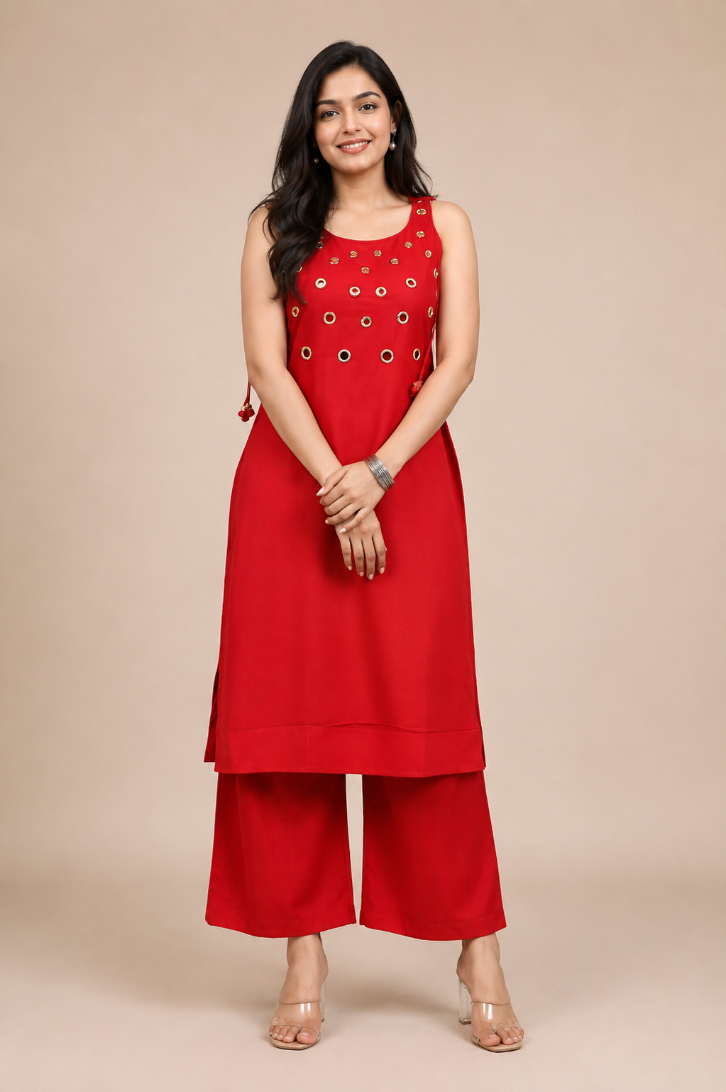 Printed Women's Short Kurti – Sleeveless Style