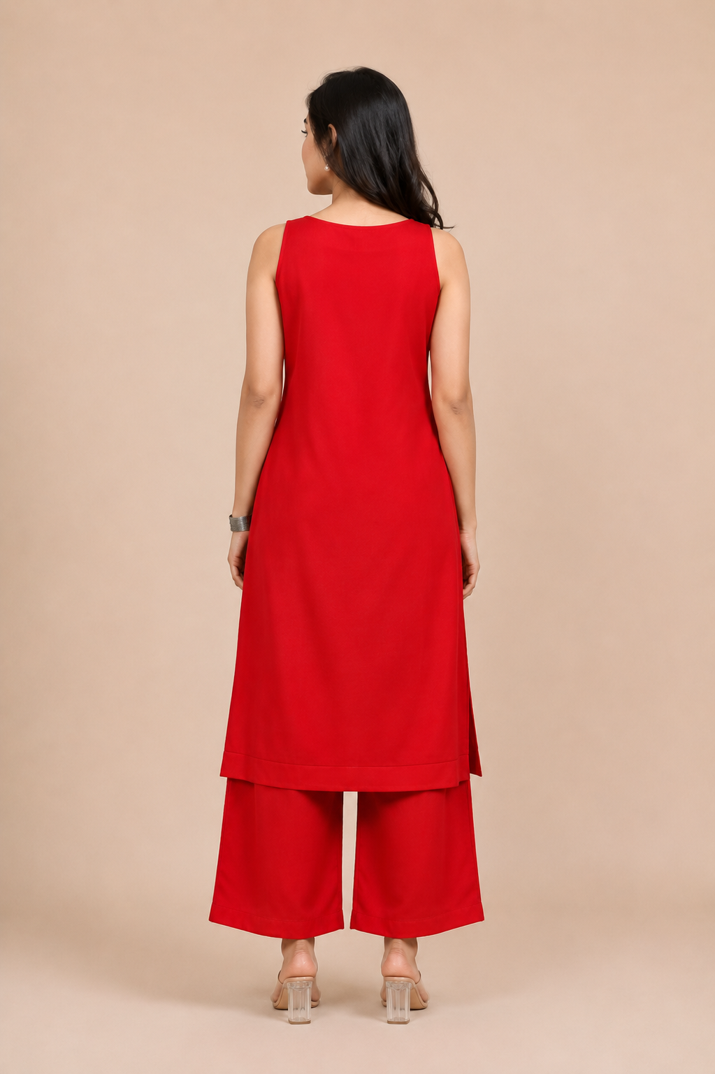 Printed Women's Short Kurti – Sleeveless Style