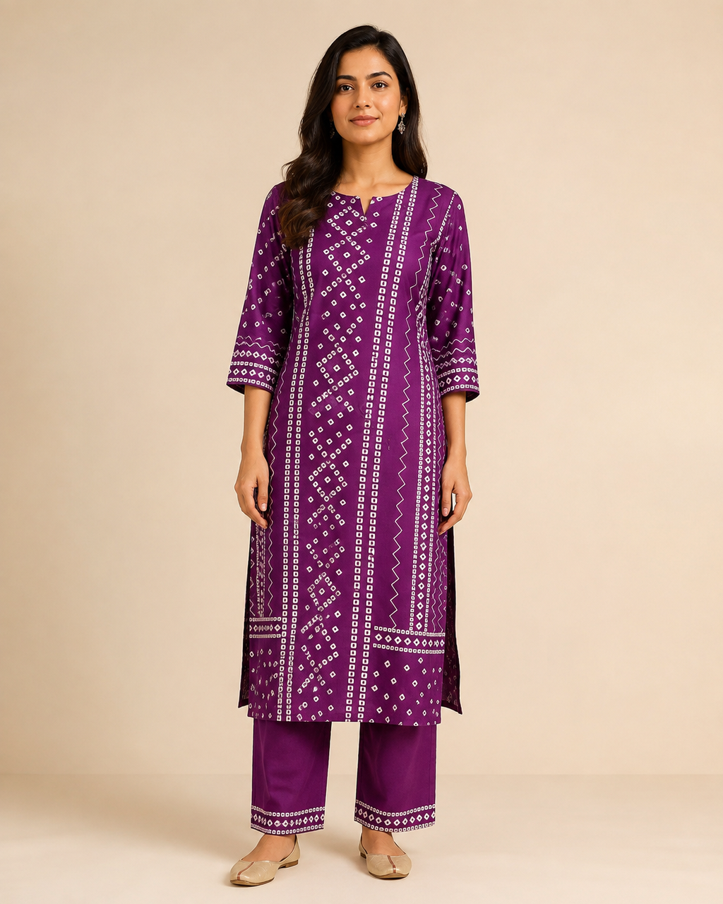 Bandhani Print Women’s Rayon Co-ord Set