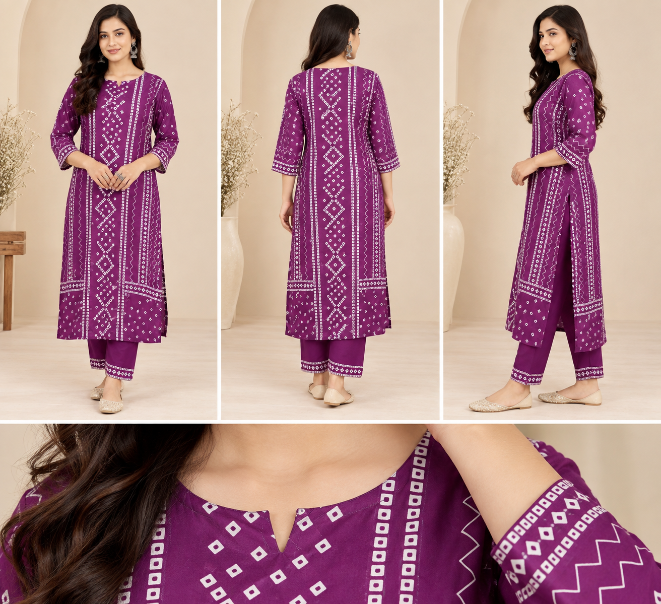 Bandhani Print Women’s Rayon Co-ord Set