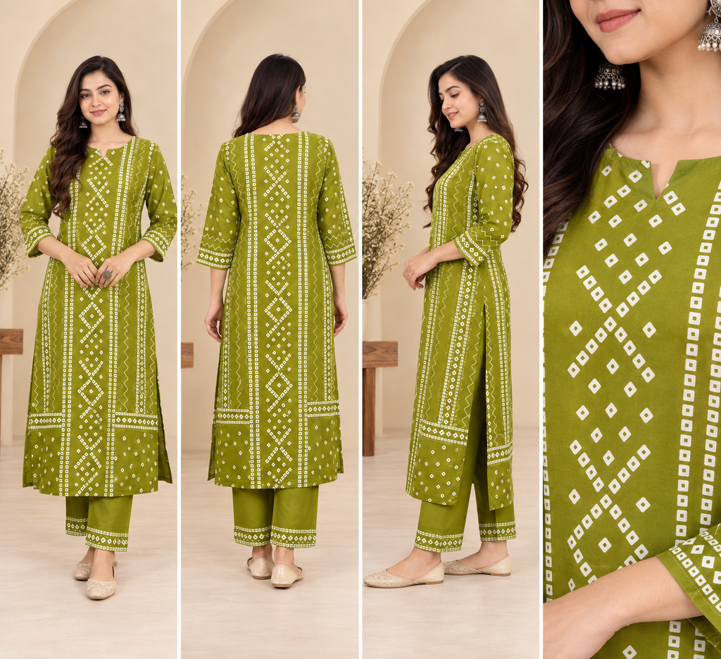 Bandhani Print Women’s Rayon Co-ord Set