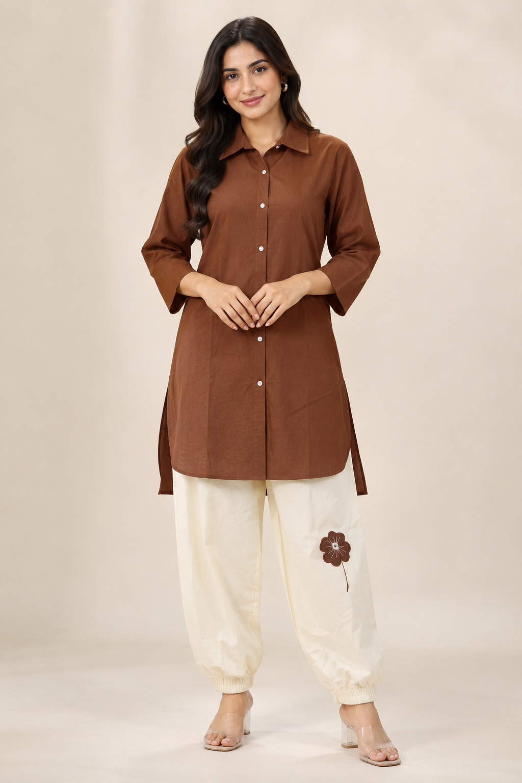 Pure Cotton Women’s Co-ord Set – Shirt & Pants