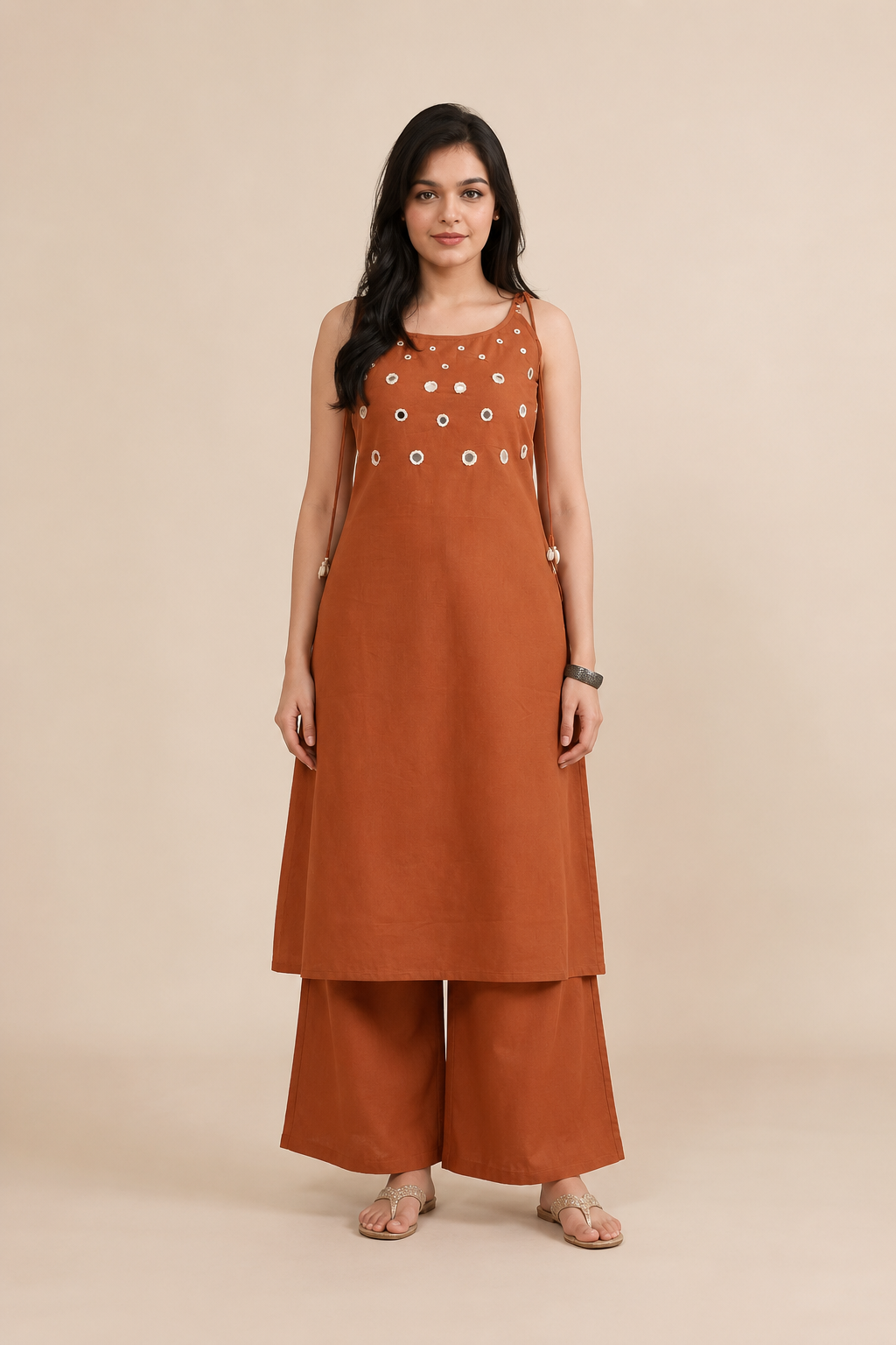 Printed Women's Short Kurti – Sleeveless Style
