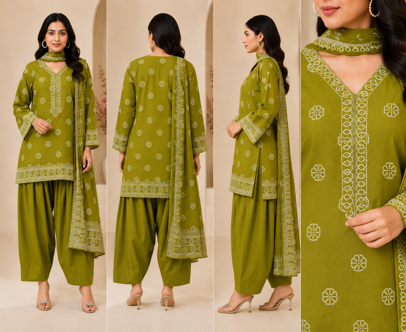 Rust Orange Printed Women's Short Kurti Set – Afghani Style