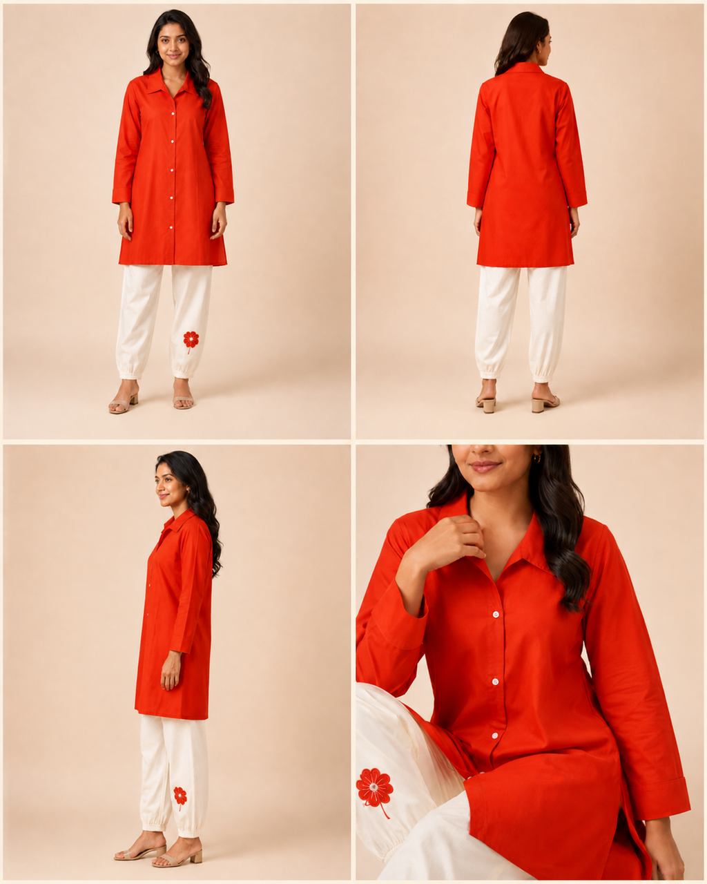 Pure Cotton Women’s Co-ord Set – Shirt & Pants