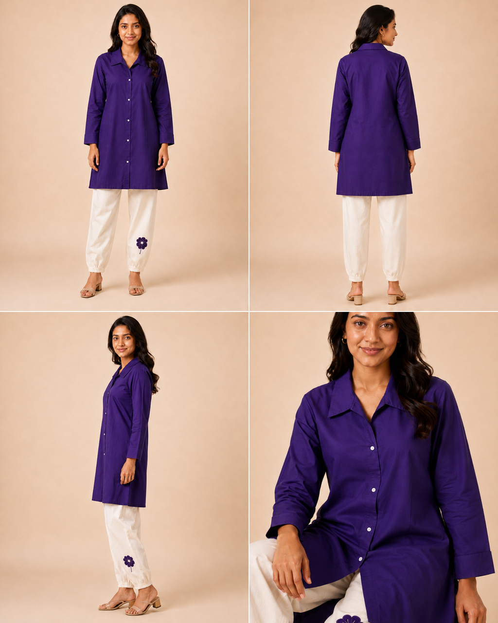 Pure Cotton Women’s Co-ord Set – Shirt & Pants