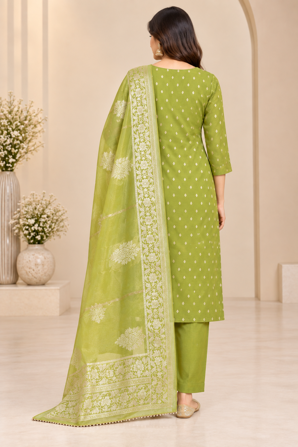 Women’s Banarasi Simar Silk Handwork 3-Piece Suit Set