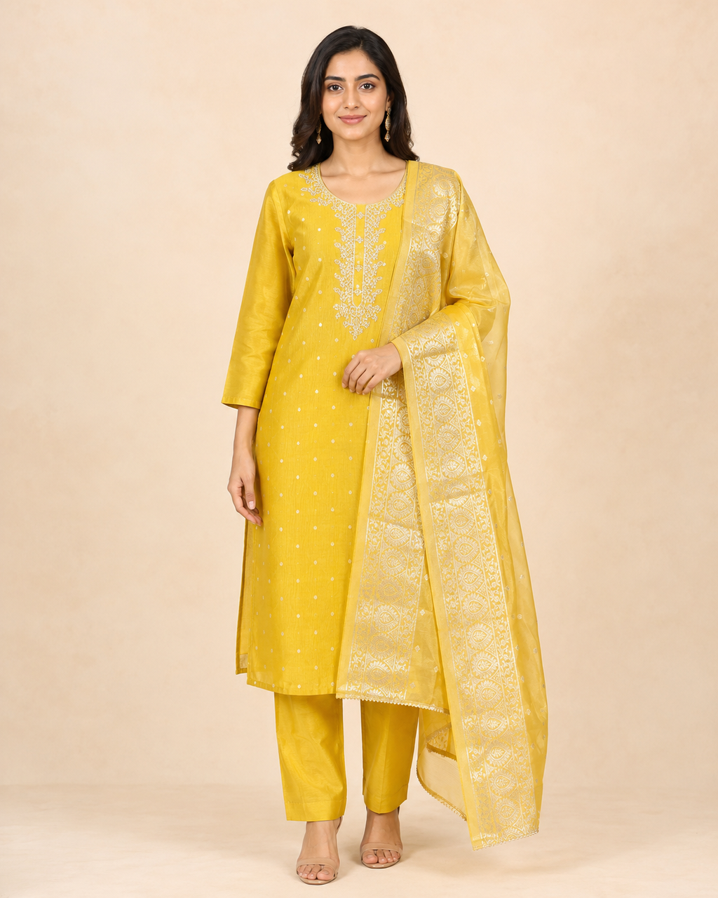 Women’s Banarasi Simar Silk Handwork 3-Piece Suit Set