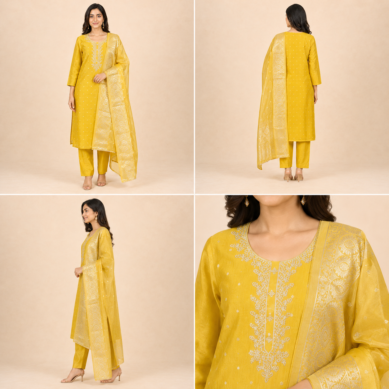 Women’s Banarasi Simar Silk Handwork 3-Piece Suit Set