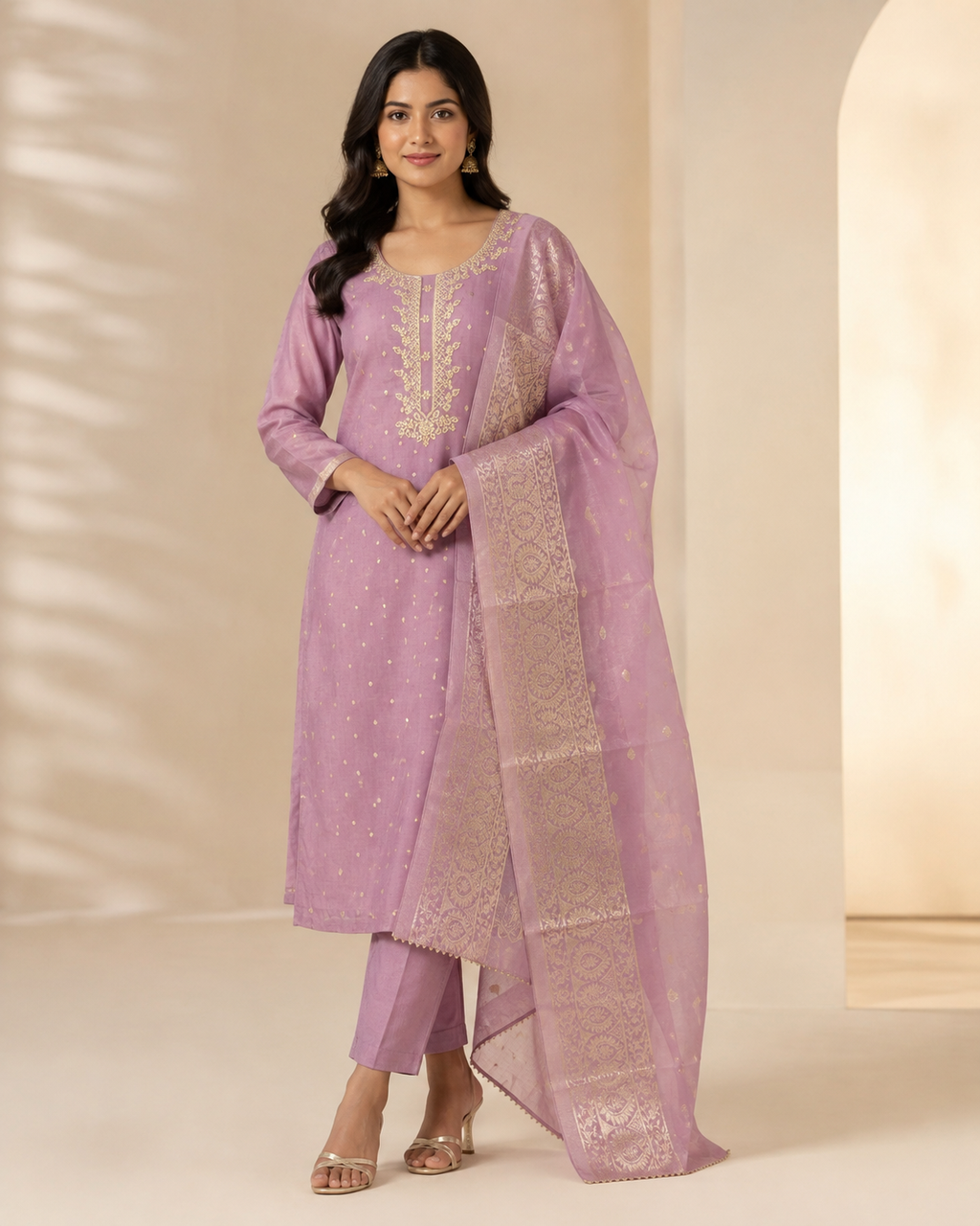 Women’s Banarasi Simar Silk Handwork 3-Piece Suit Set