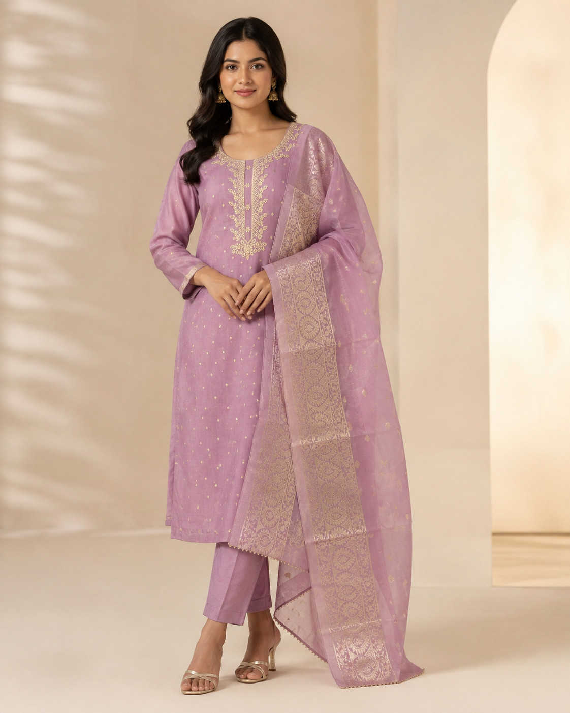 Women’s Banarasi Simar Silk Handwork 3-Piece Suit Set