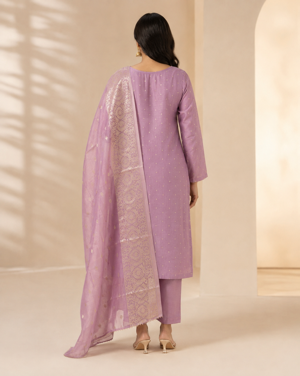 Women’s Banarasi Simar Silk Handwork 3-Piece Suit Set