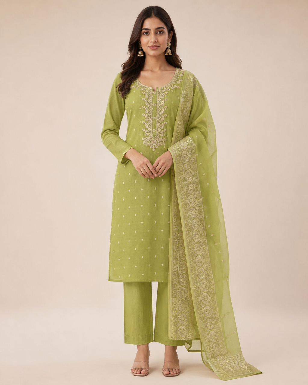 Women’s Banarasi Simar Silk Handwork 3-Piece Suit Set