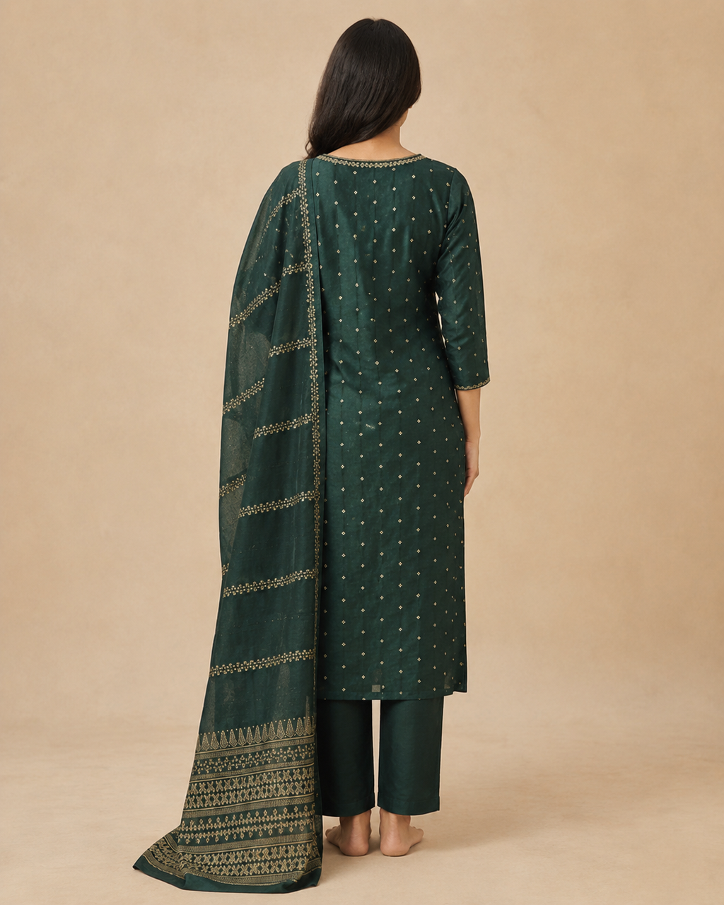 Handwork Kurti Pant & Dupatta 3-Piece Suit Set