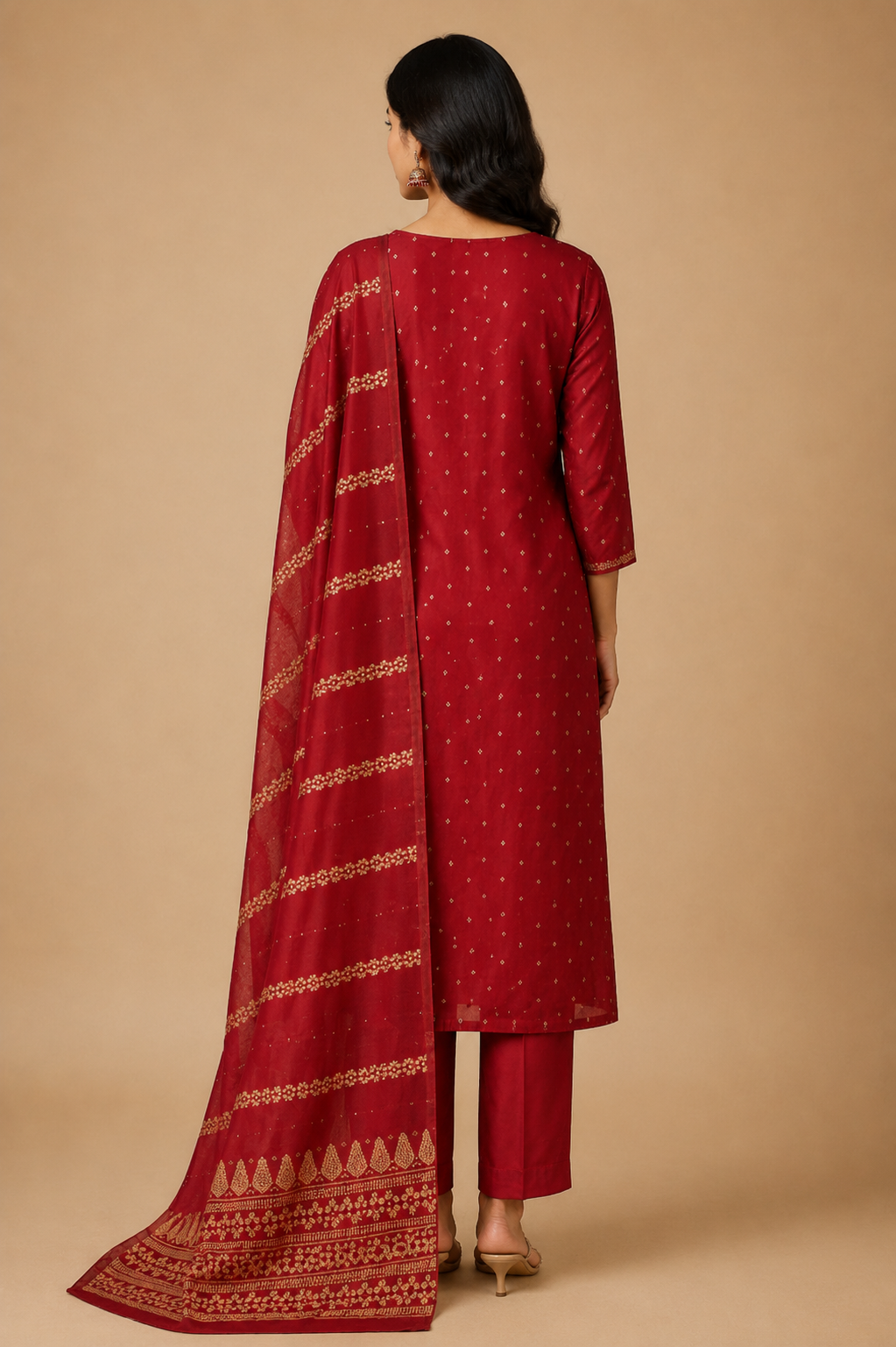 Handwork Kurti Pant & Dupatta 3-Piece Suit Set