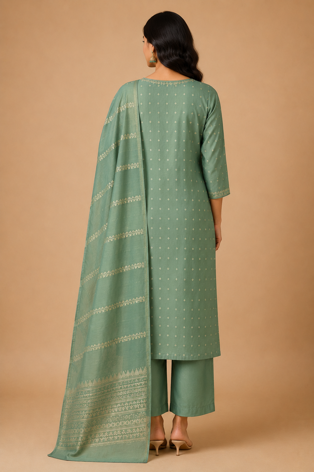 Handwork Kurti Pant & Dupatta 3-Piece Suit Set