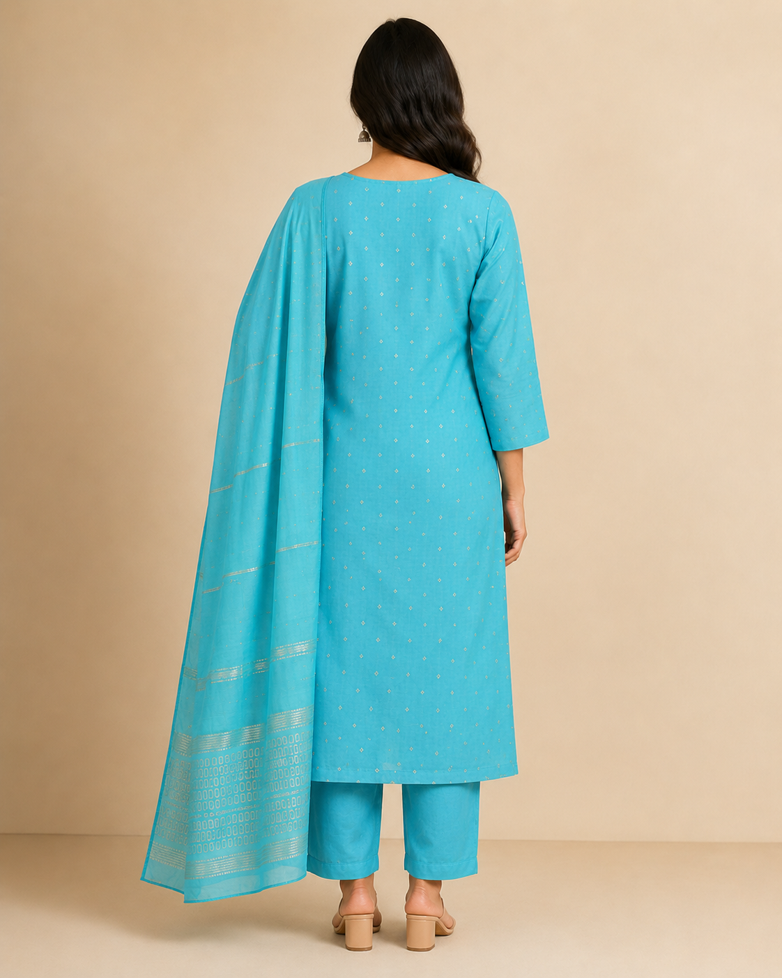 Handwork Kurti Pant & Dupatta 3-Piece Suit Set