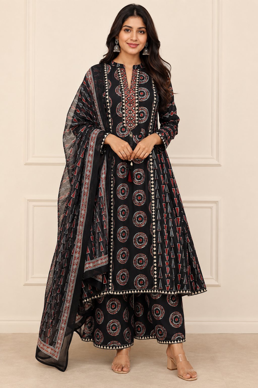 Sanganeri Print Women's A-Line Kurta Set