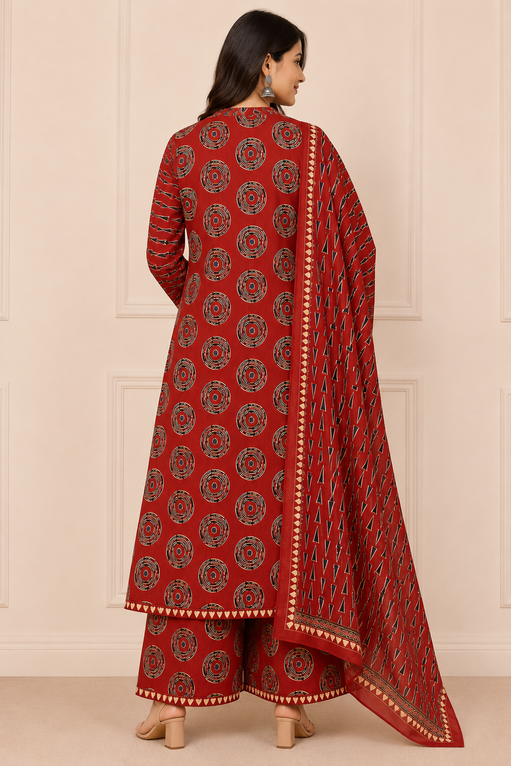 Sanganeri Print Women's A-Line Kurta Set
