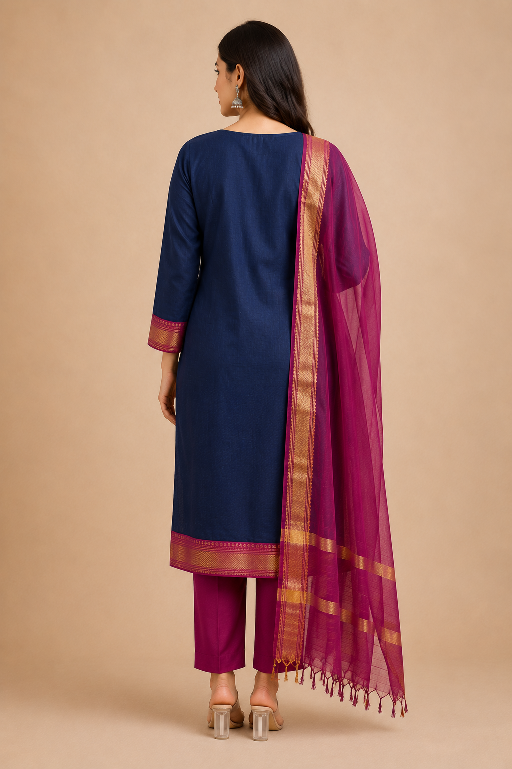 Women’s 3-Piece Kurta Set – Fancy Neck