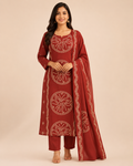 Cotton Kurta Palazzo Set with Bandhani Dupatta