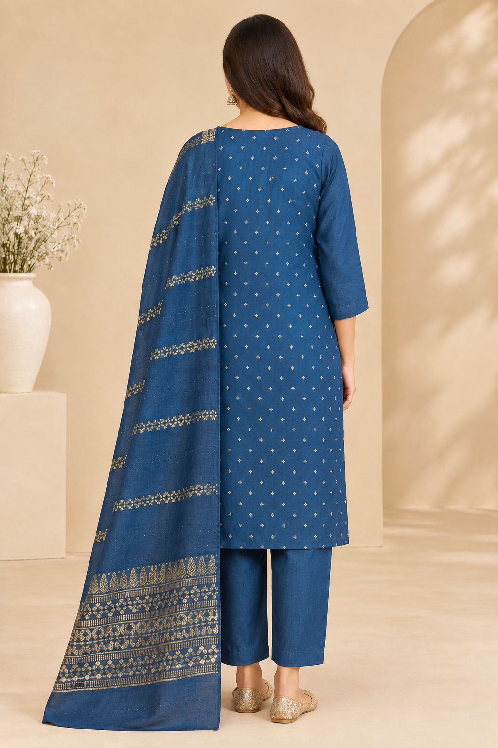 Handwork Kurti Pant & Dupatta 3-Piece Suit Set