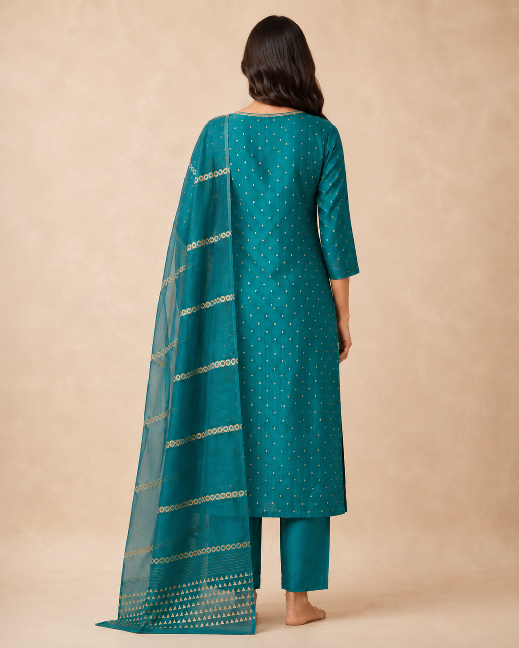 Handwork Kurti Pant & Dupatta 3-Piece Suit Set