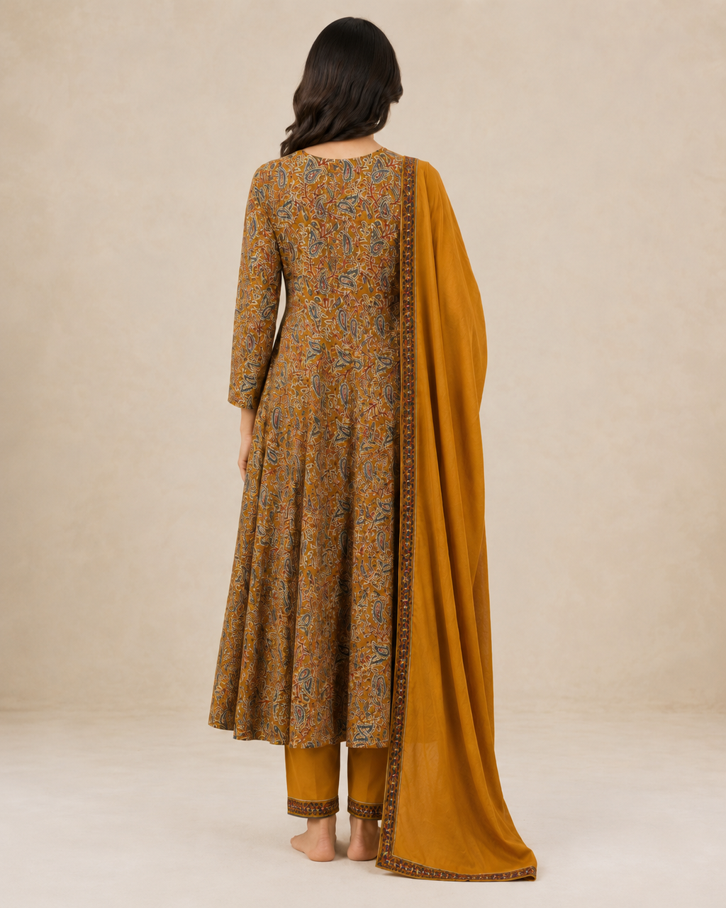 Printed Cotton Anarkali 3-Piece Suit Set