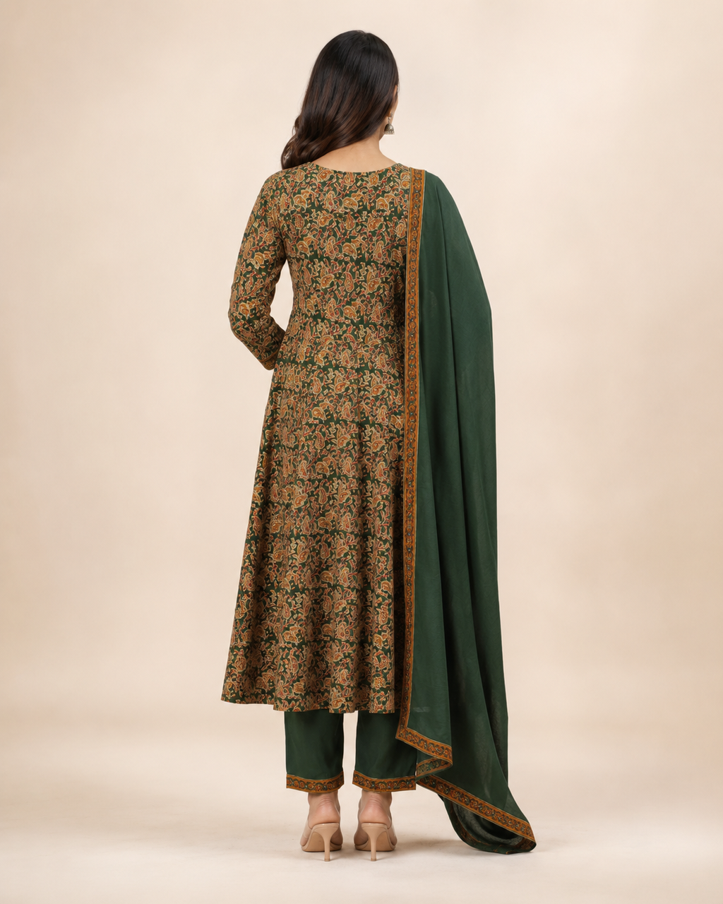 Printed Cotton Anarkali 3-Piece Suit Set