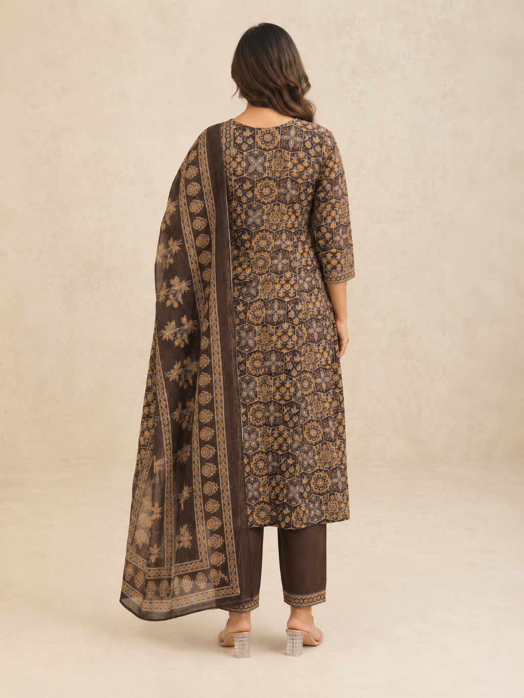 Printed Cotton Anarkali 3-Piece Suit Set