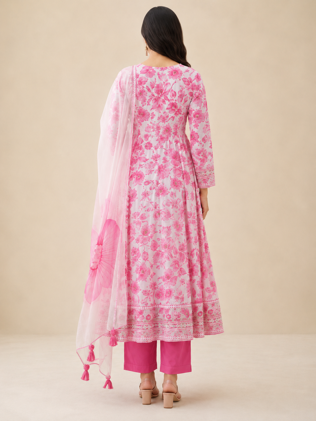 Women's Rayon Anarkali 3-Piece Suit Set